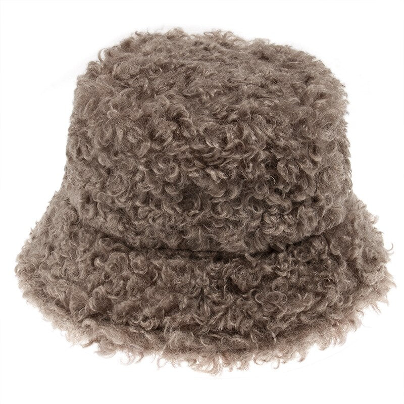 Fuzzy Faux Fur Bucket Hat