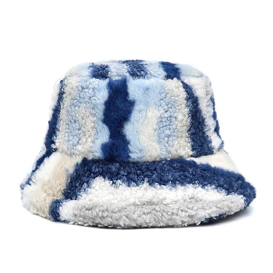 Ocean Blue Fur Bucket Hat