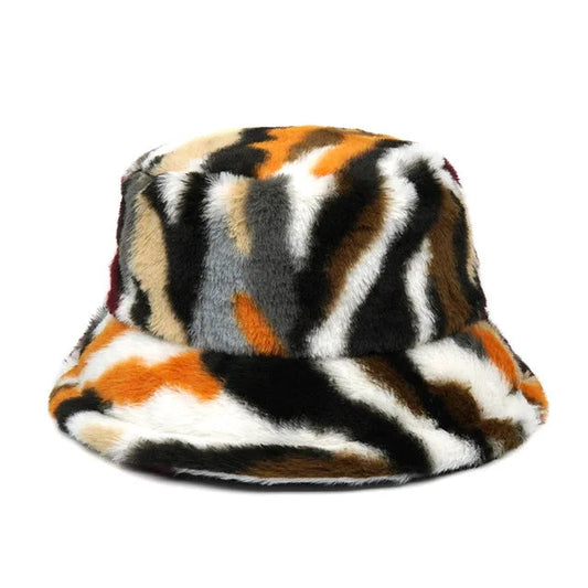 Zebra Lion Fusion Fur Bucket Hat