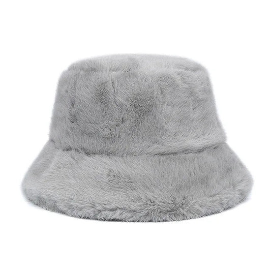 Elephant Grey Fur Bucket Hat
