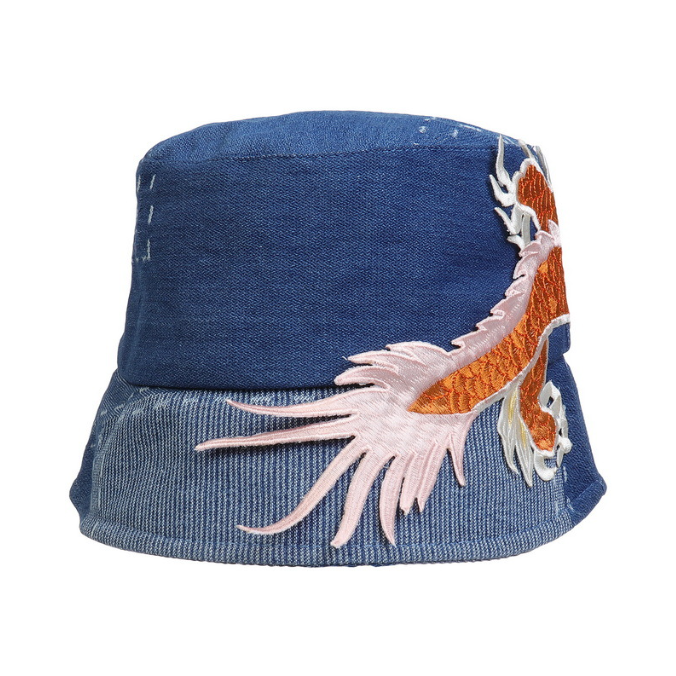Blue Chinese Dragon Bucket Hat