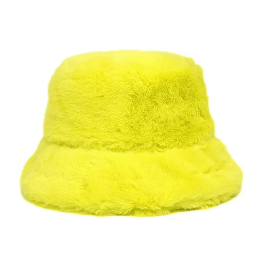 Highlight Yellow Fur Bucket Hat