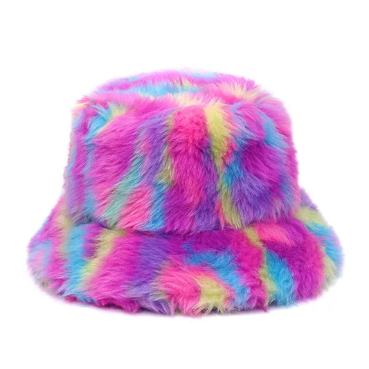 Pink Popscicle Fur Bucket Hat