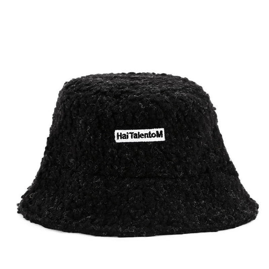 Black Lambswool Bucket Hat