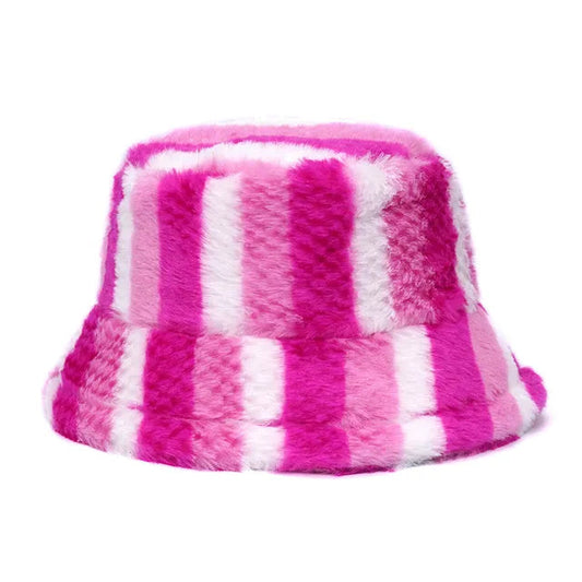 Lolipop Colored Fur Bucket Hat