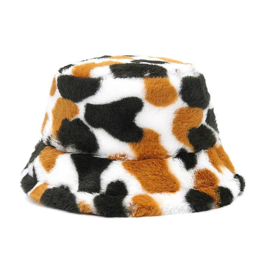 Lazy Cow Fur Bucket Hat
