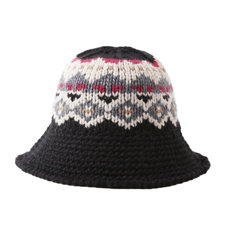 Black Knitting Harajuku Bucket Hat