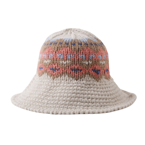 Beige Knitting Harajuku Bucket Hat