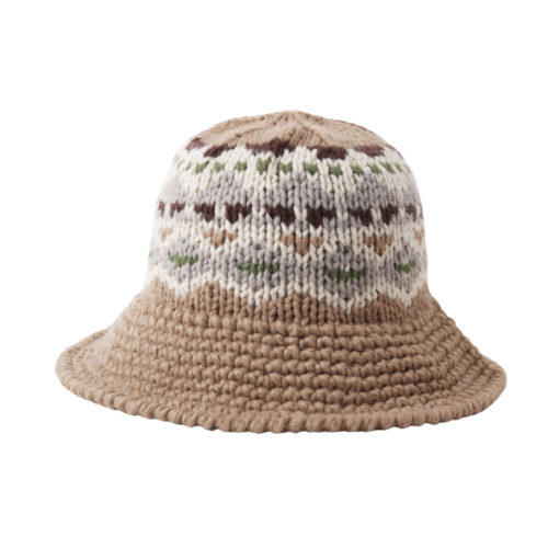 Beige Knitting Harajuku Bucket Hat